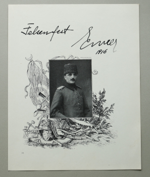 Patriotik Blatt / Enver Pascha Kaiserlich ottomanischer Kriegsminister / Türkei / 1917 / 1. Weltkrieg 1.WK WWI